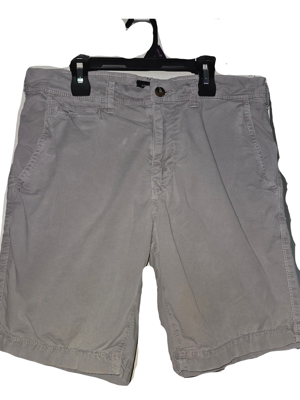 American Eagle Outfitters Men's Gray Flat-Front Chino Shorts